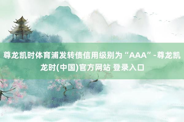 尊龙凯时体育浦发转债信用级别为“AAA”-尊龙凯龙时(中国)官方网站 登录入口