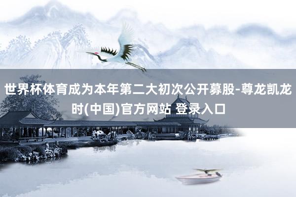 世界杯体育成为本年第二大初次公开募股-尊龙凯龙时(中国)官方网站 登录入口